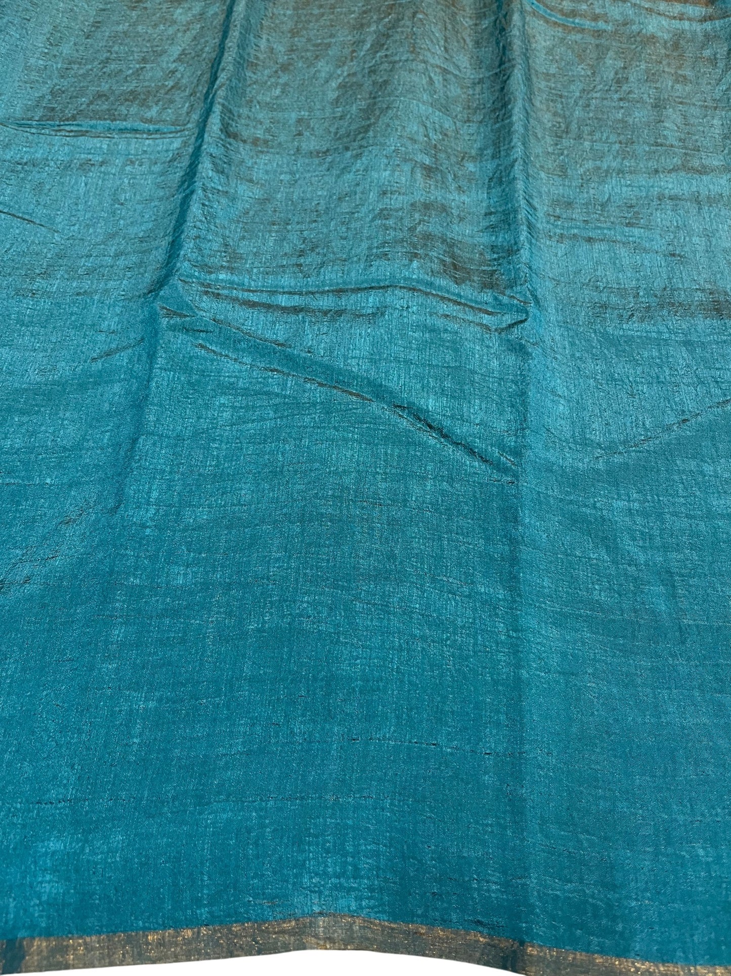 Southloom Tissue Crushed Organza Saree Blue