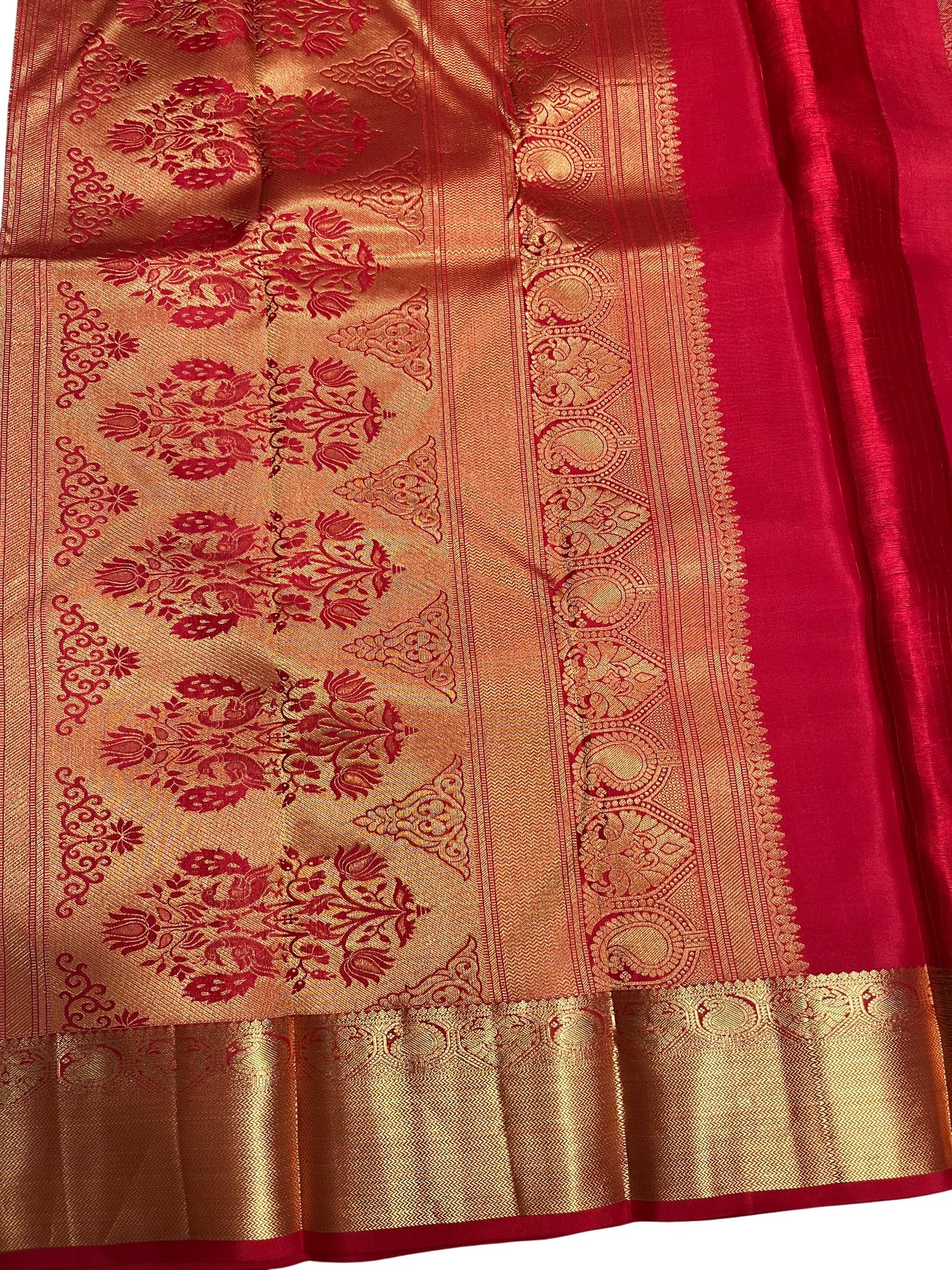 Southloom Pure Handloom Bridal Kanchipuram Silk Saree with Korvai Work