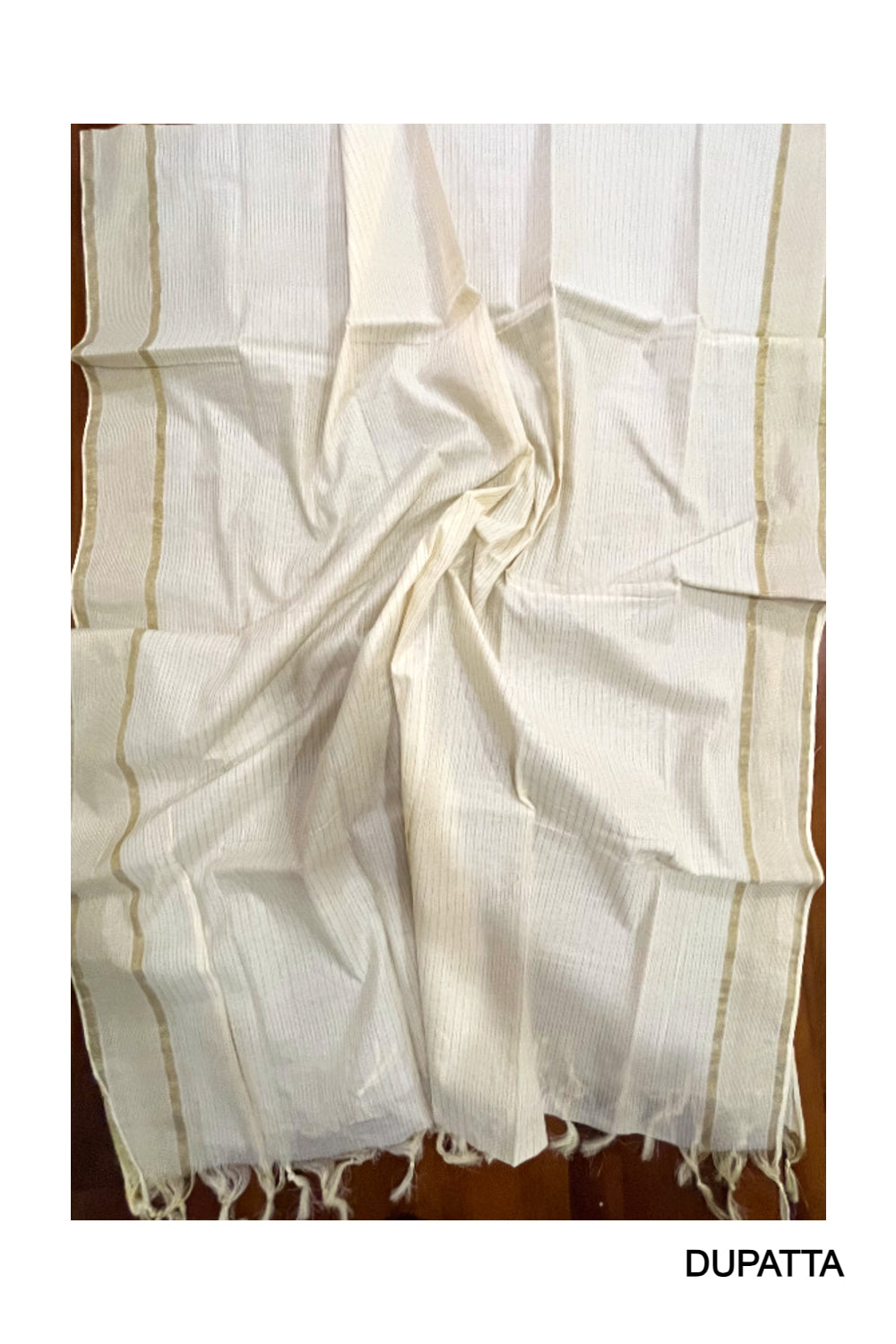 Kerala Tissue Churidar Salwar Material with Kasavu Woven Border (include Shawl / Dupatta)