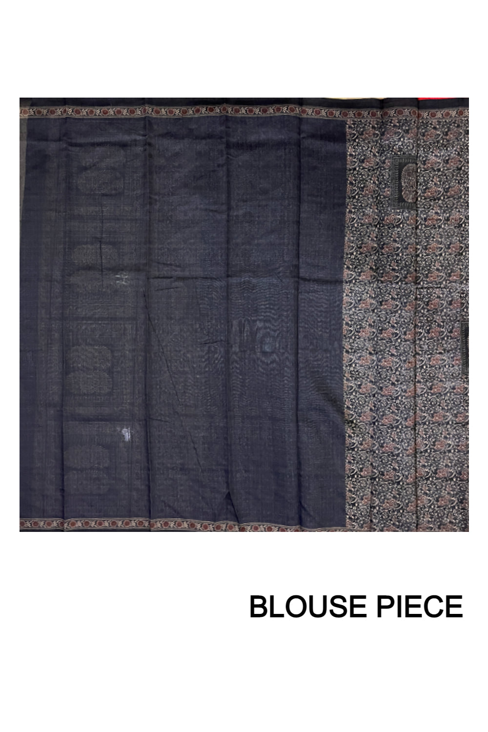 Southloom Art Silk Black Saree with Floral Prints on Body