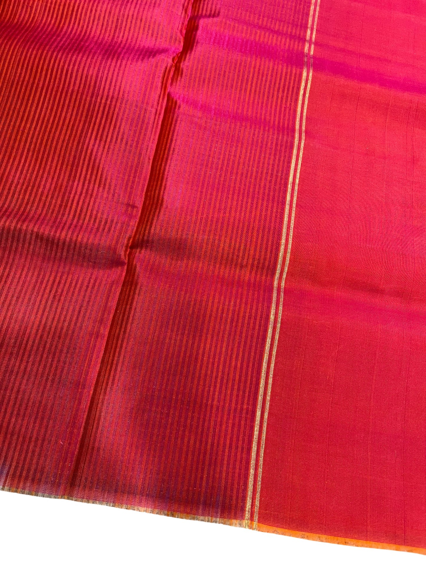 Southloom Pure Handloom Bridal Kanchipuram Silk Saree with Korvai Work (Blue & Orange)