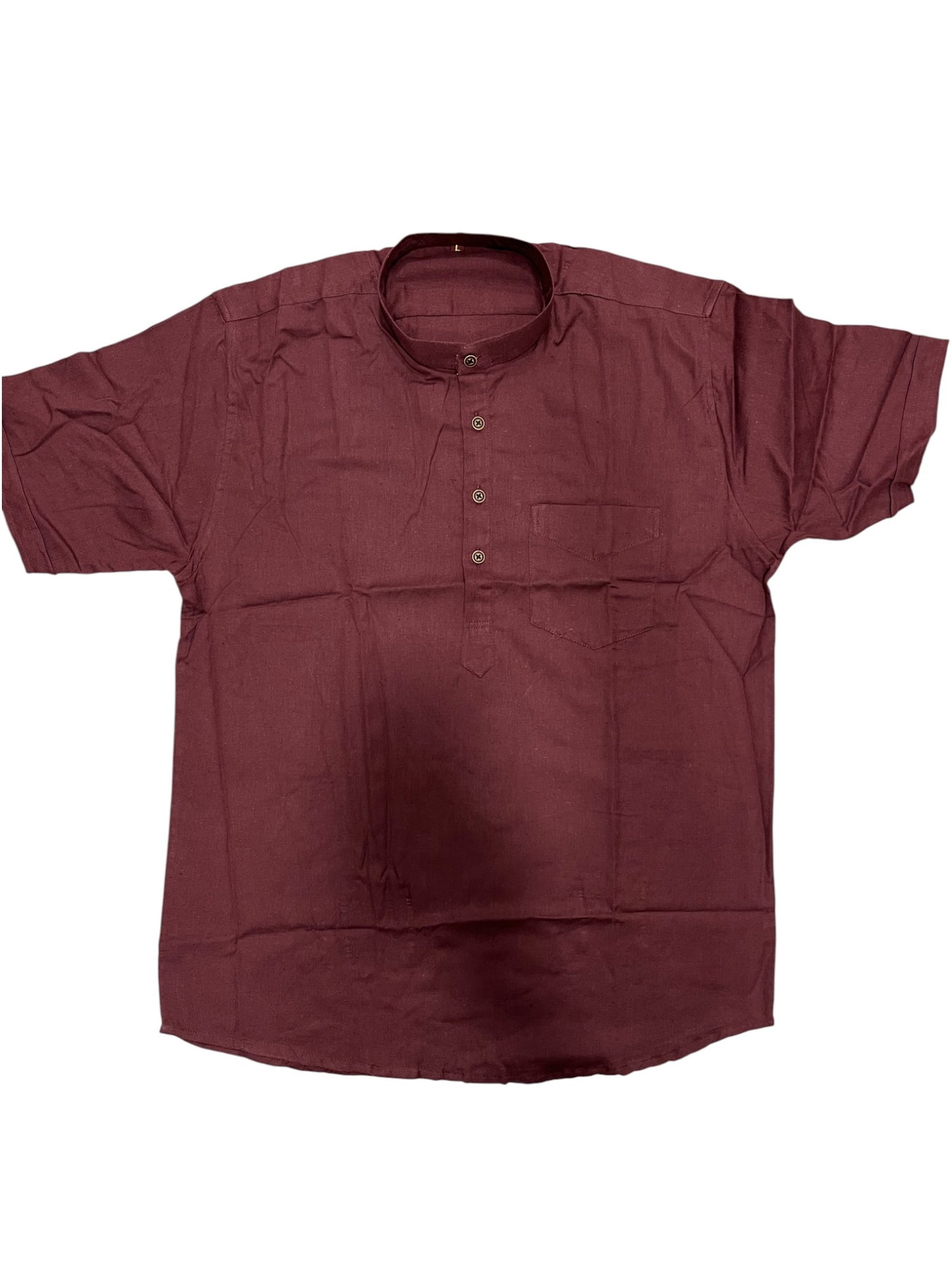 Southloom Maroon Short Cotton Kurta Shirt for Men