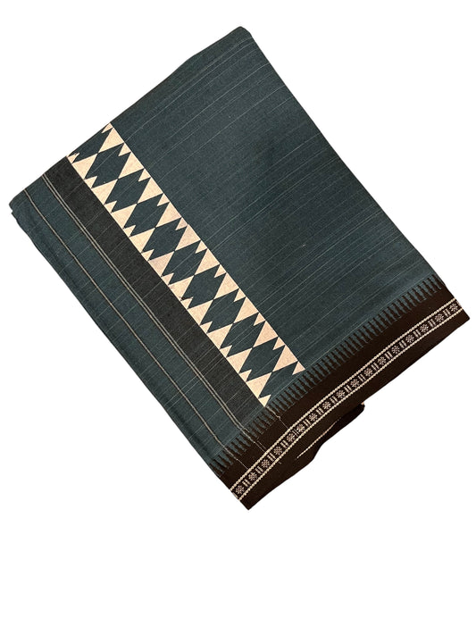 Southloom Blue Printed Single Mundu / Otta Mundu / Lungi (South Indian Kerala Dhoti)