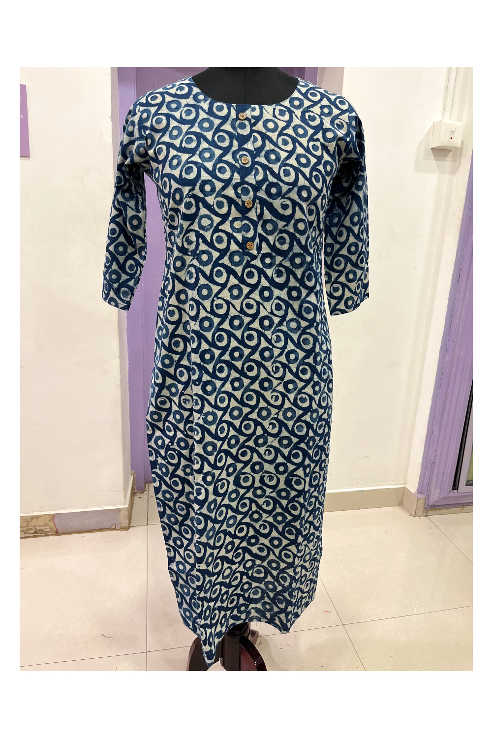 Southloom Jaipur Cotton Indigo Blue Printed Kurti