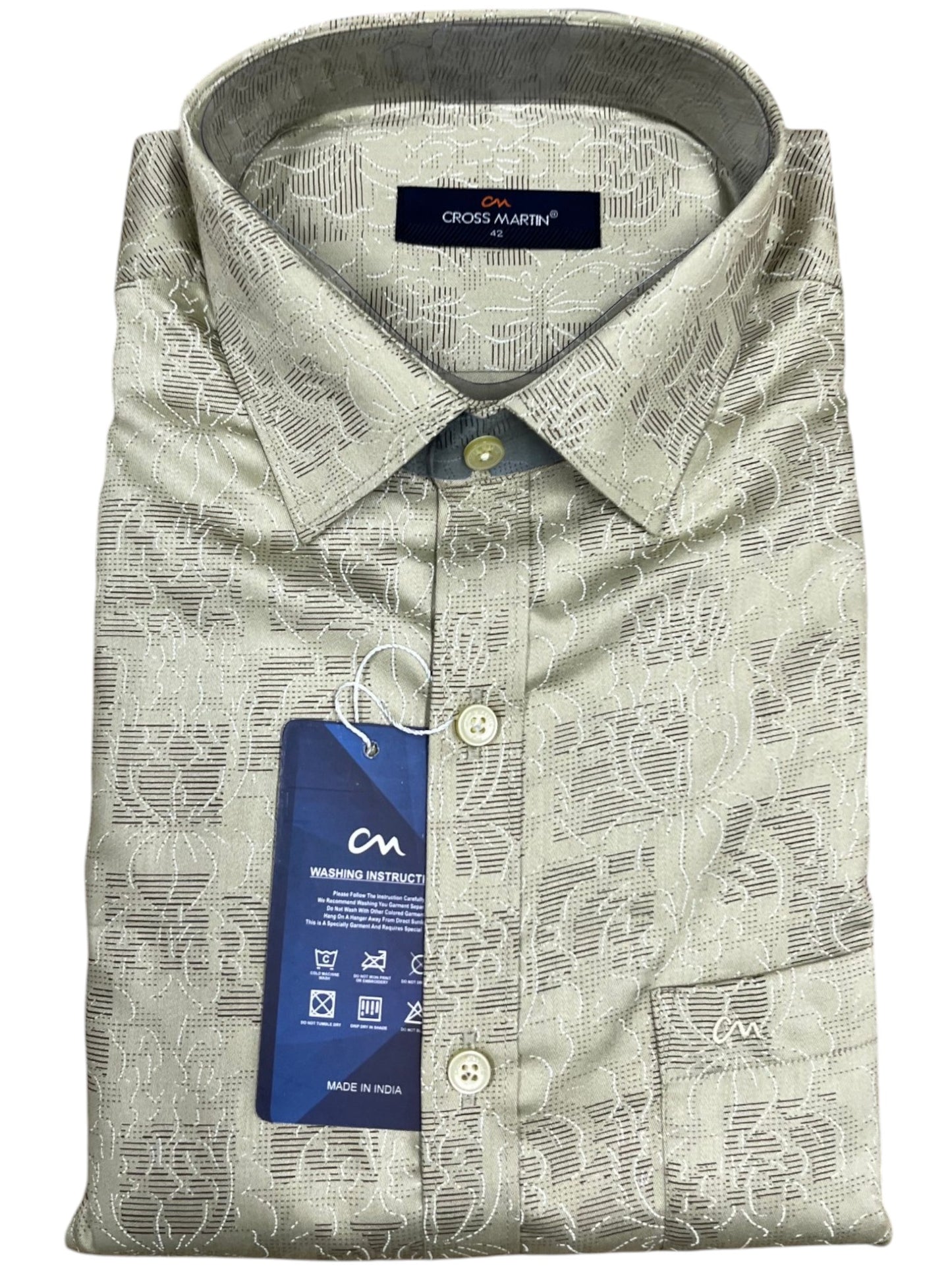 Southloom Pure Cotton Pastel Green Printed Shirt SLSHIRT 42FS