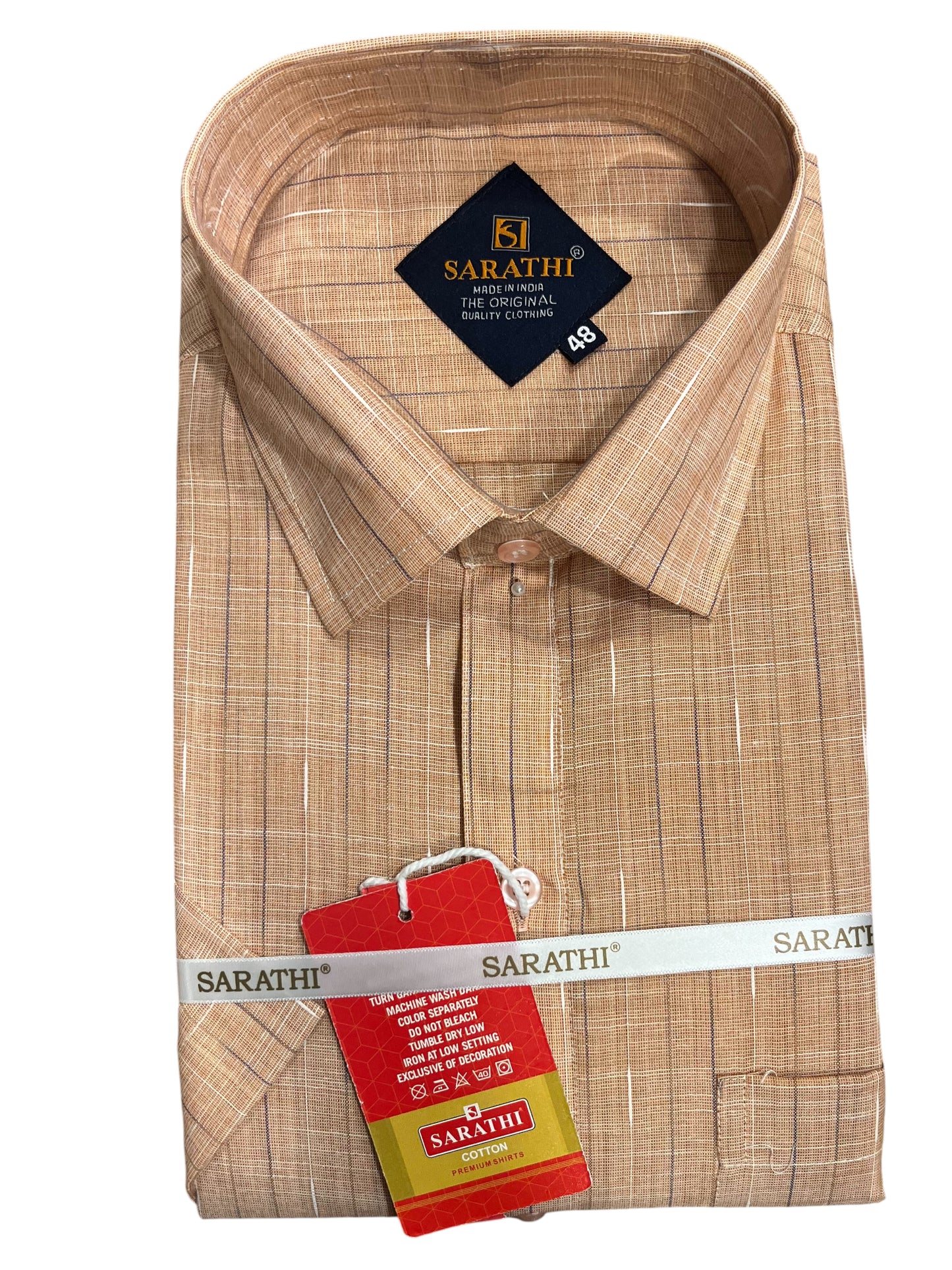 Pure Cotton Brown Plain Shirt (48HS)