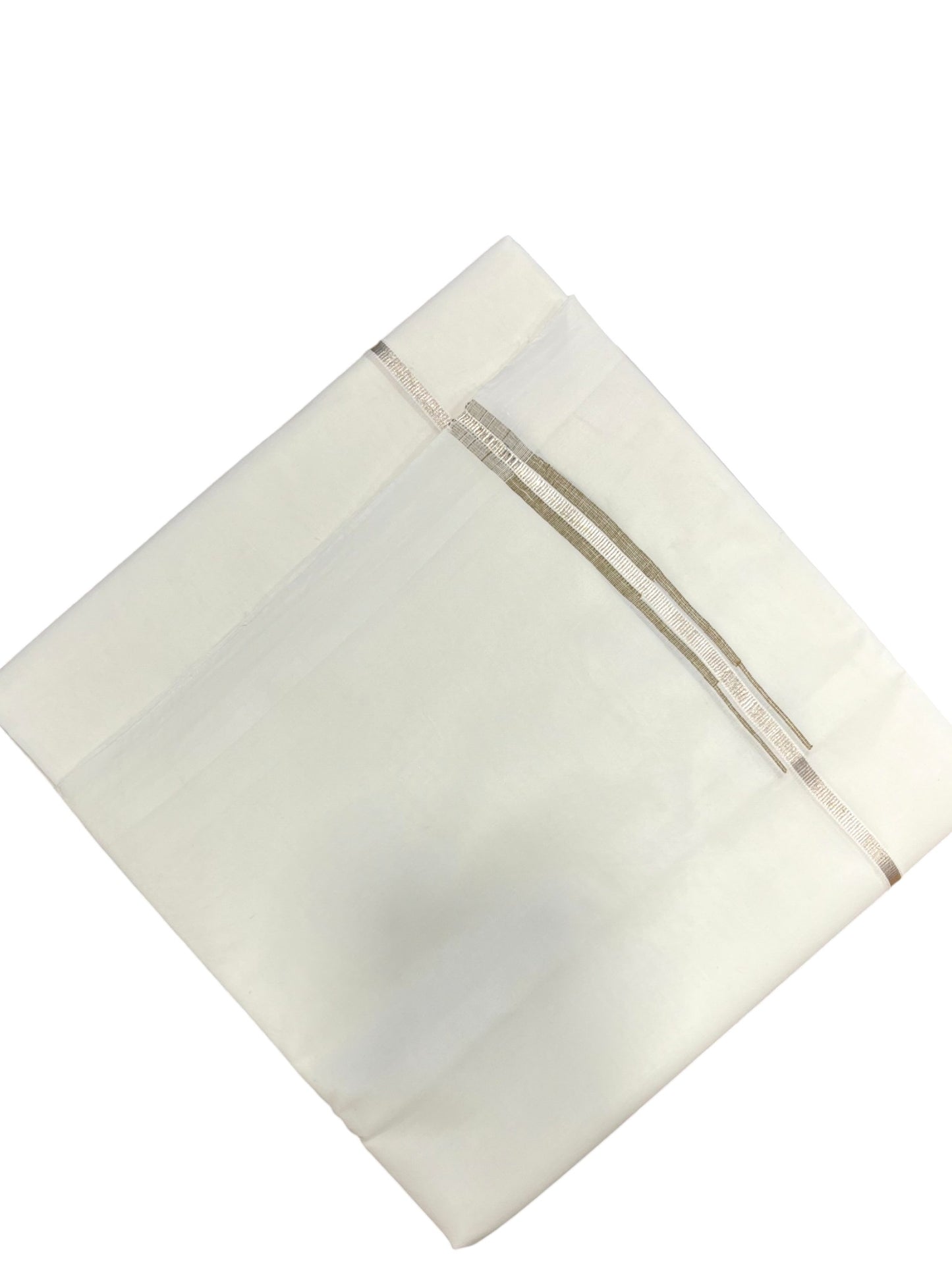 Pure White Cotton Double Mundu with Chutti Kara (South Indian Dhoti)