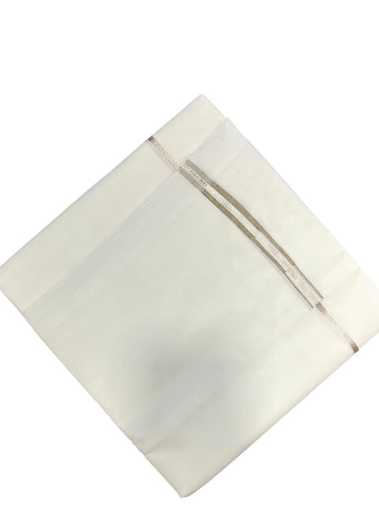 Pure White Cotton Double Mundu with Chutti Kara (South Indian Dhoti)