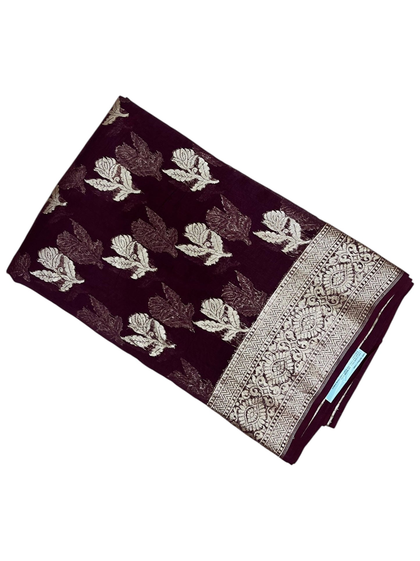 Southloom Cotton Banarasi Silk Saree with Woven Work on Body and Borders (Purple)