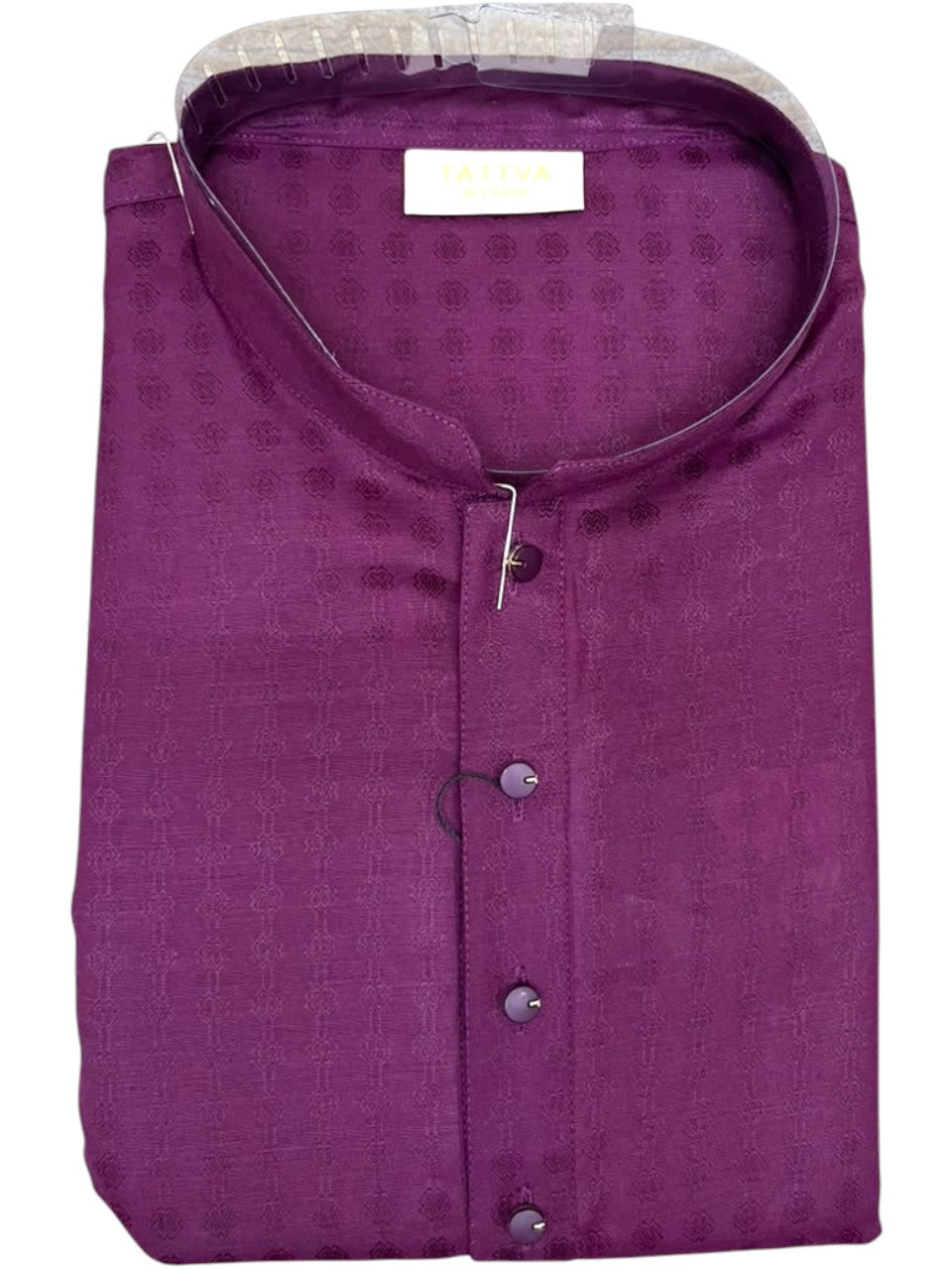 Southloom Purple woven Semi Silk Short Kurta for Men SL590