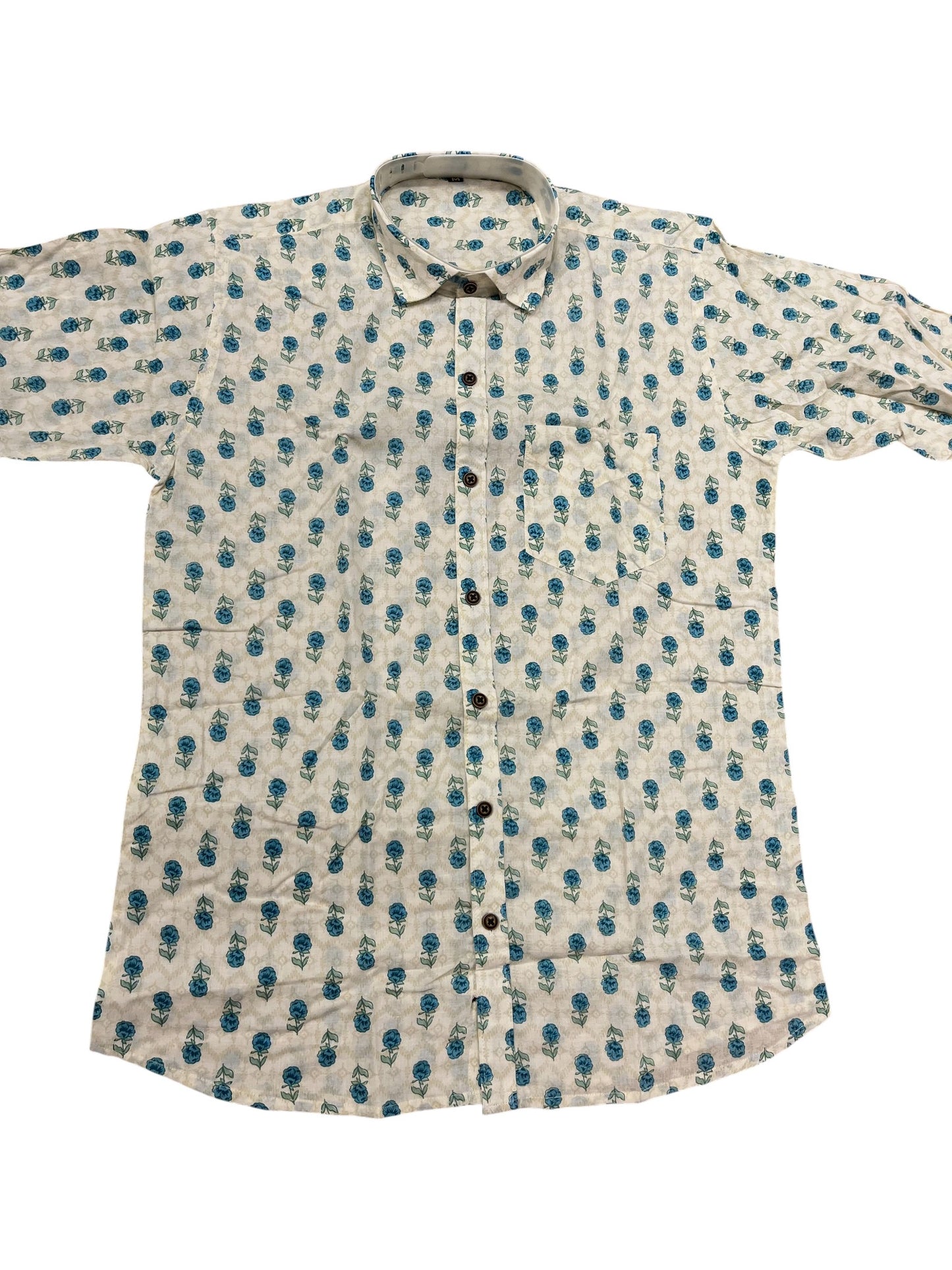 Southloom Jaipur Pure Cotton Block Printed Shirt for Men (Medium)