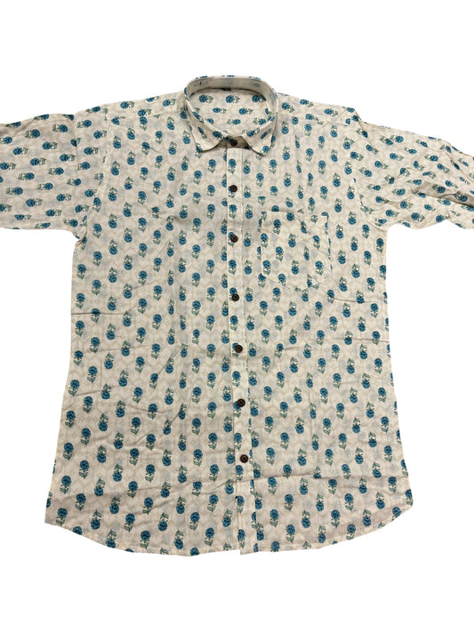 Southloom Jaipur Pure Cotton Block Printed Shirt for Men (Medium)