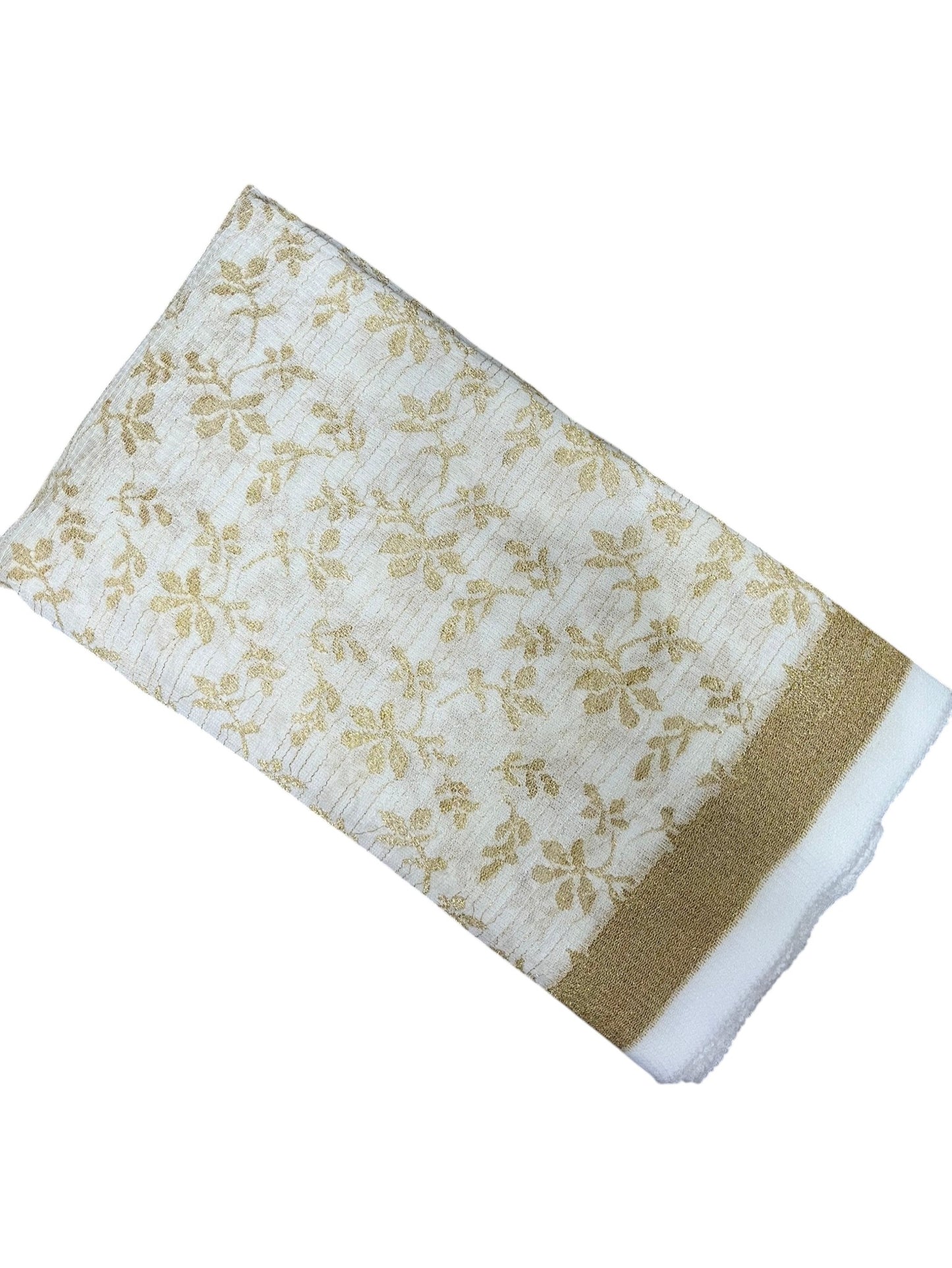 Southloom Chanderi Saree With Golden Zari Work On Body And Borders