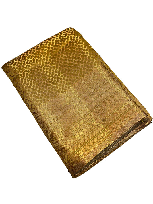 Southloom Brocade Silk Bridal Saree WIth Woven Borders And Blouse Piece