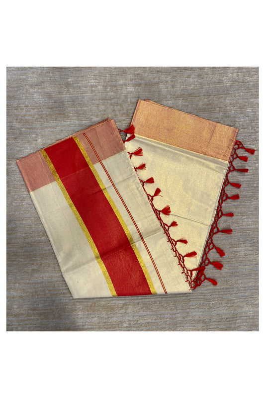 Southloom Kerala Tissue Kasavu Saree