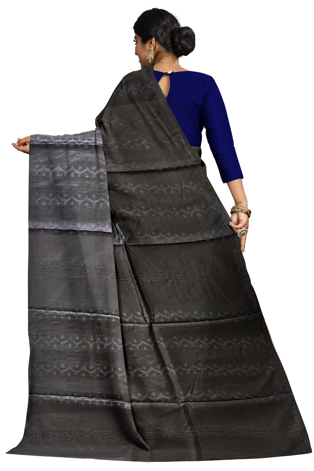 Southloom Semi Silk Black Designer Saree