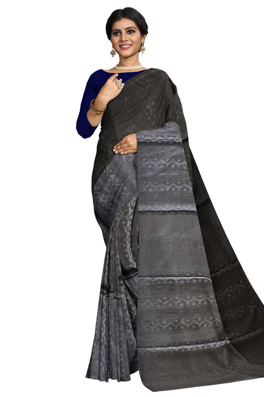 Southloom Semi Silk Black Designer Saree