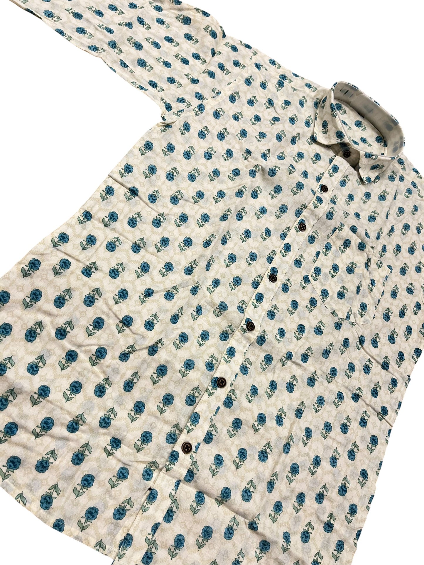 Southloom Jaipur Pure Cotton Block Printed Shirt for Men (Medium)