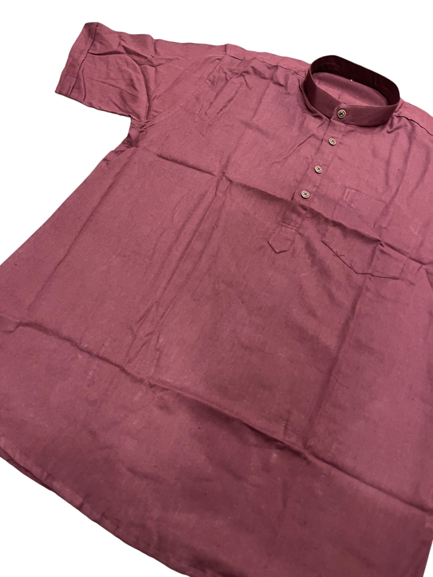 Southloom Maroon Short Cotton Kurta Shirt for Men