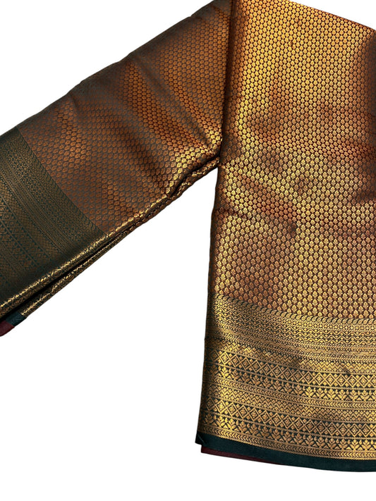 Southloom Premium Semi Silk Zari Work Brocade Saree in Bridal Green with Matching Pallu