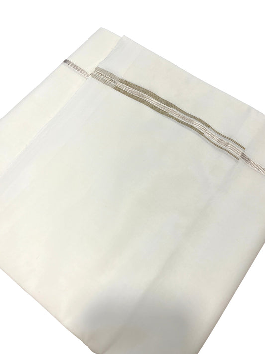 Pure White Cotton Double Mundu with Chutti Kara (South Indian Dhoti)