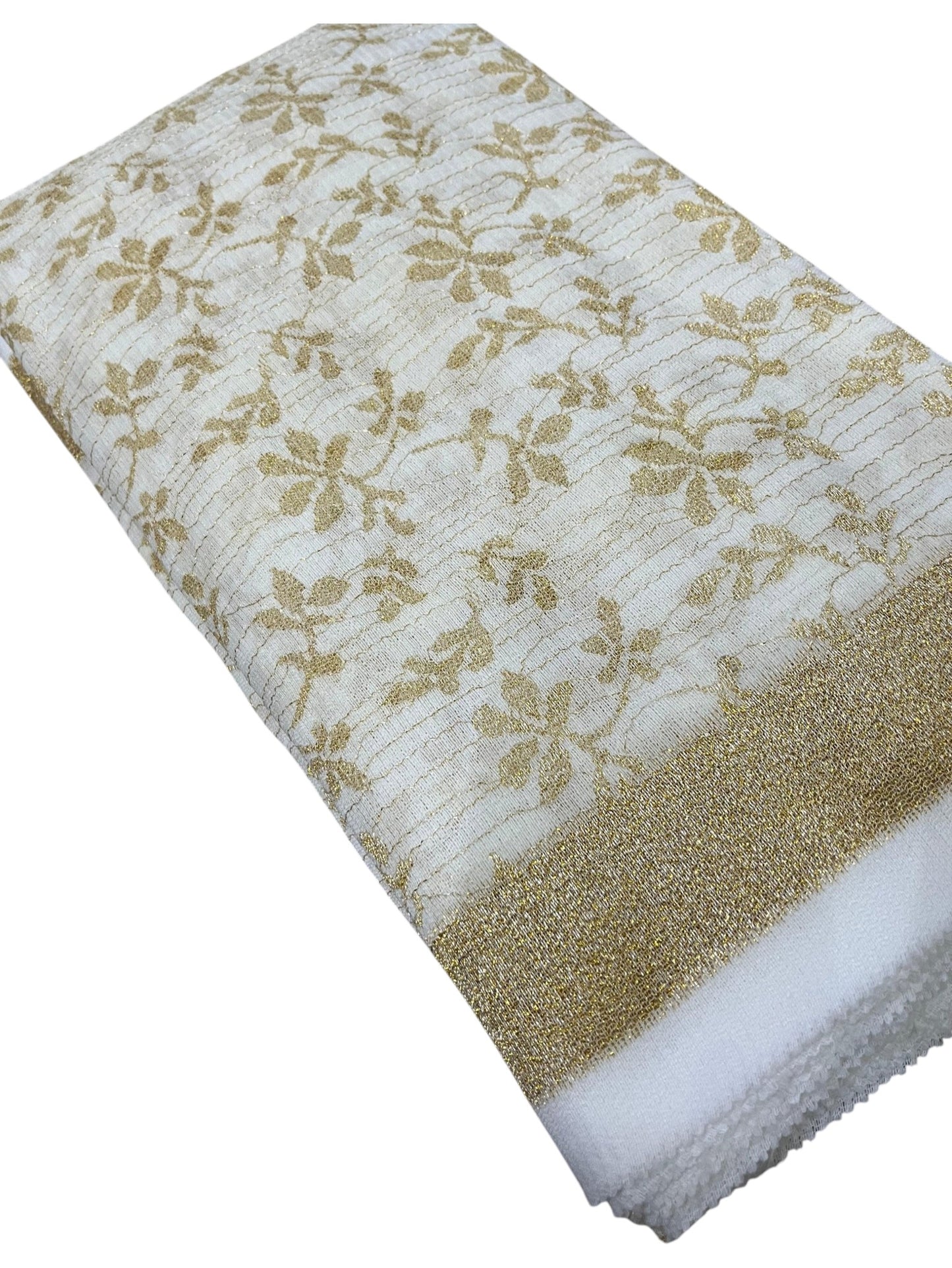 Southloom Chanderi Saree With Golden Zari Work On Body And Borders