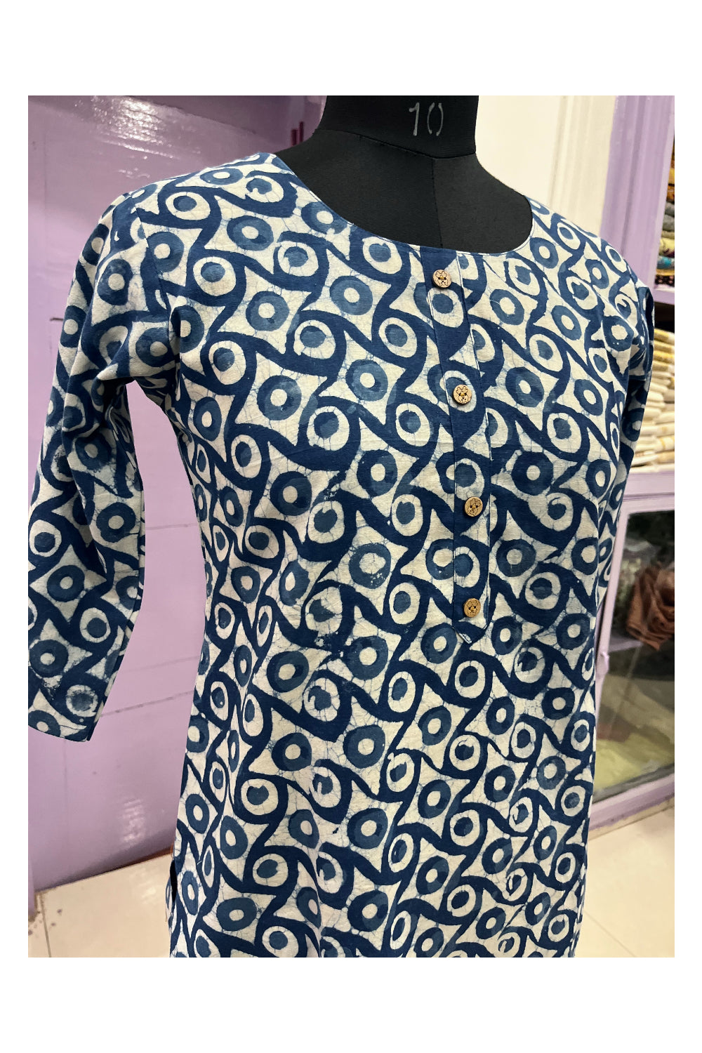 Southloom Jaipur Cotton Indigo Blue Printed Kurti