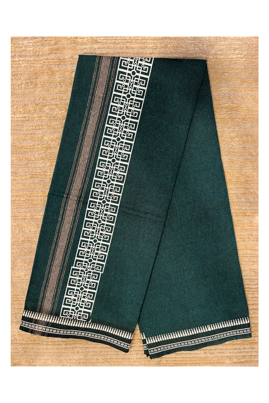 Southloom Green Printed Single Mundu / Otta Mundu / Lungi (South Indian Kerala Dhoti)