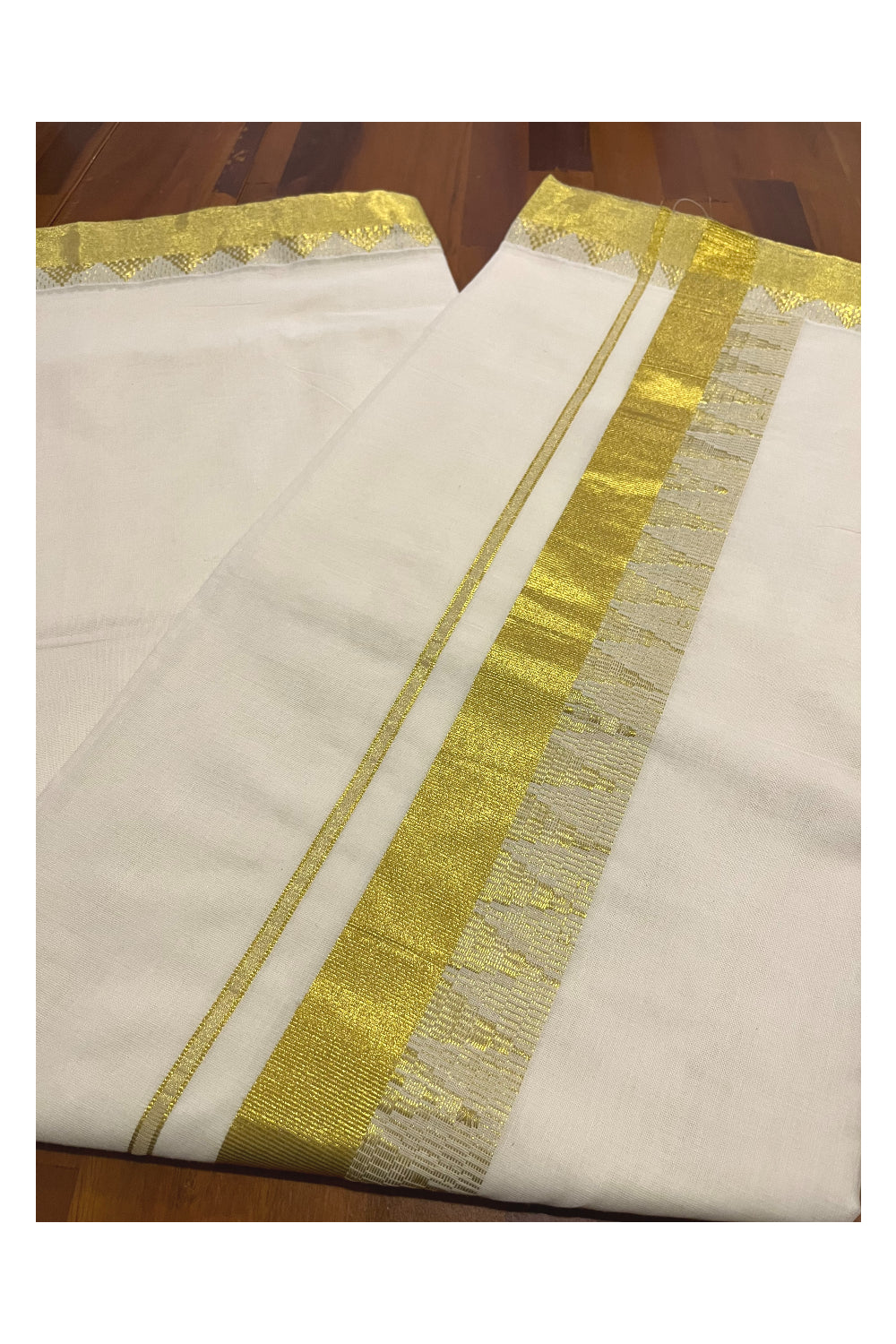 Kerala Pure Cotton Saree with Kasavu Temple Woven Border