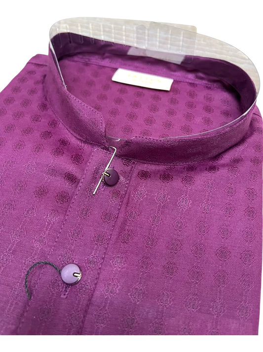 Southloom Purple woven Semi Silk Short Kurta for Men SL590