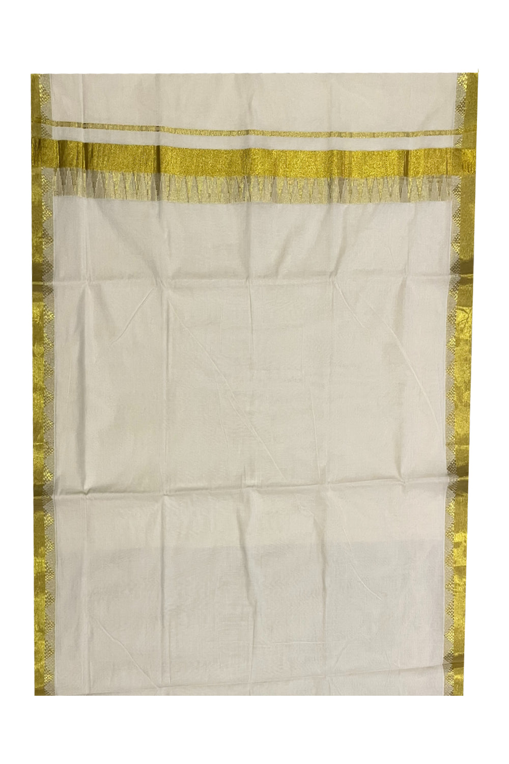 Kerala Pure Cotton Saree with Kasavu Temple Woven Border