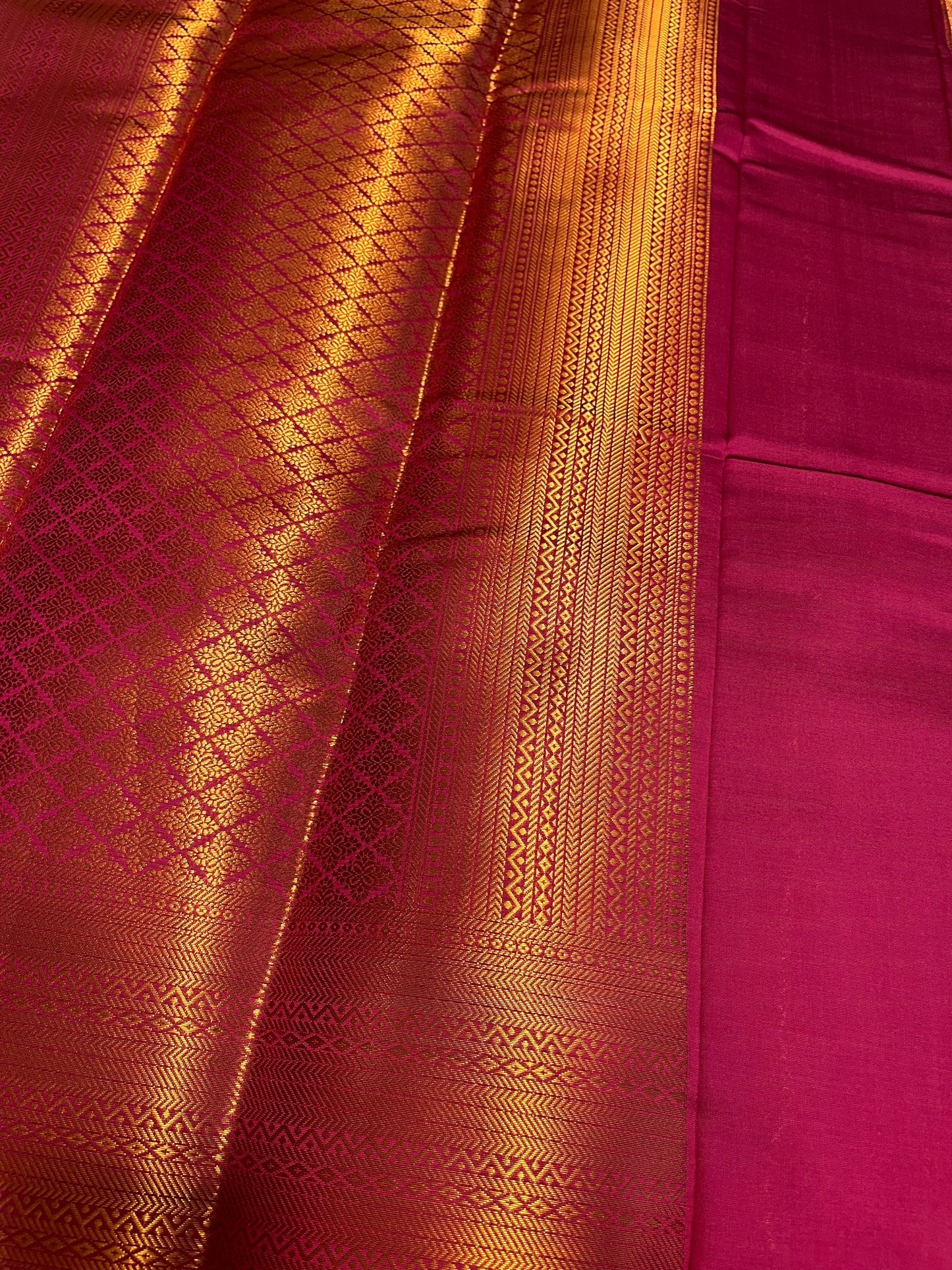 Southloom Premium Semi Silk Zari Work Brocade Saree in Bridal Magenta with Matching Pallu