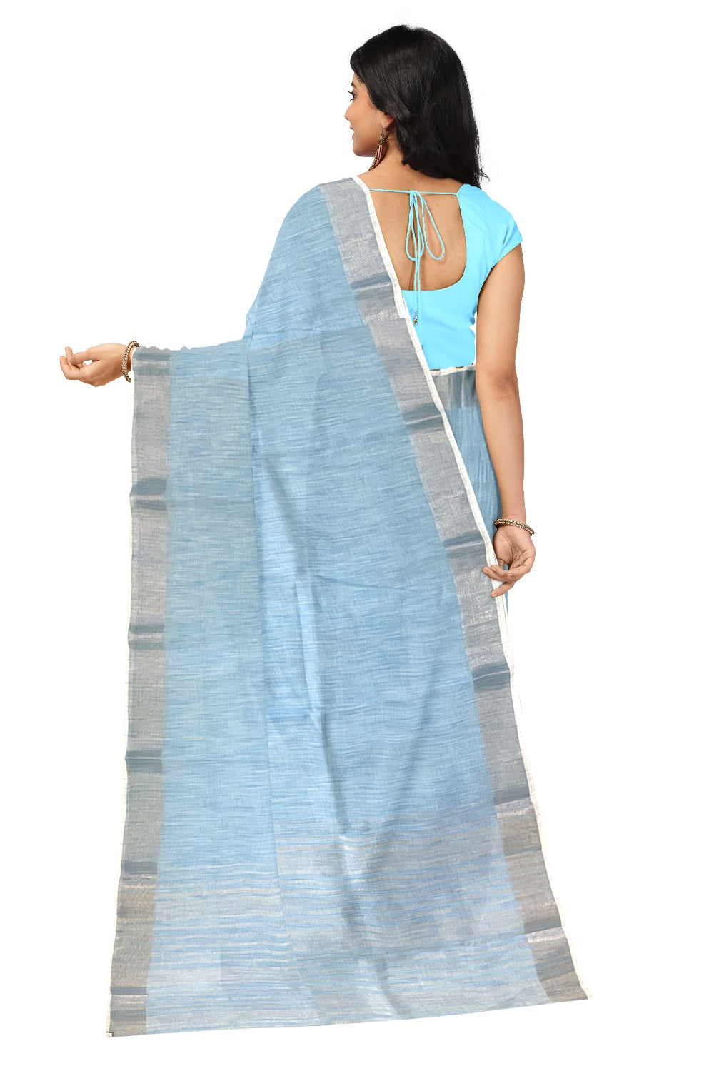 Southloom Cotton Light Blue Shaded Saree