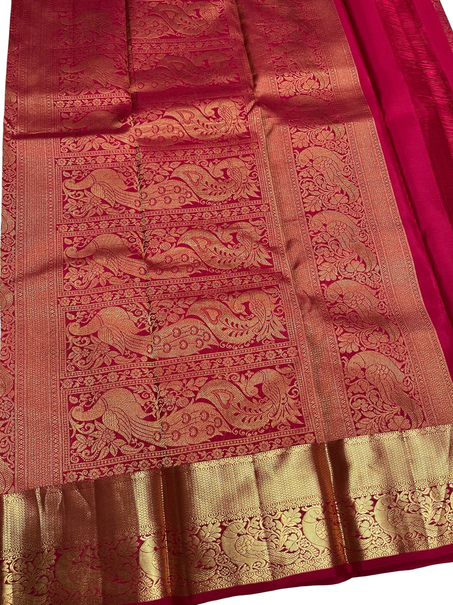 Southloom Pure Handloom Bridal Kanchipuram Silk Saree with Korvai Work