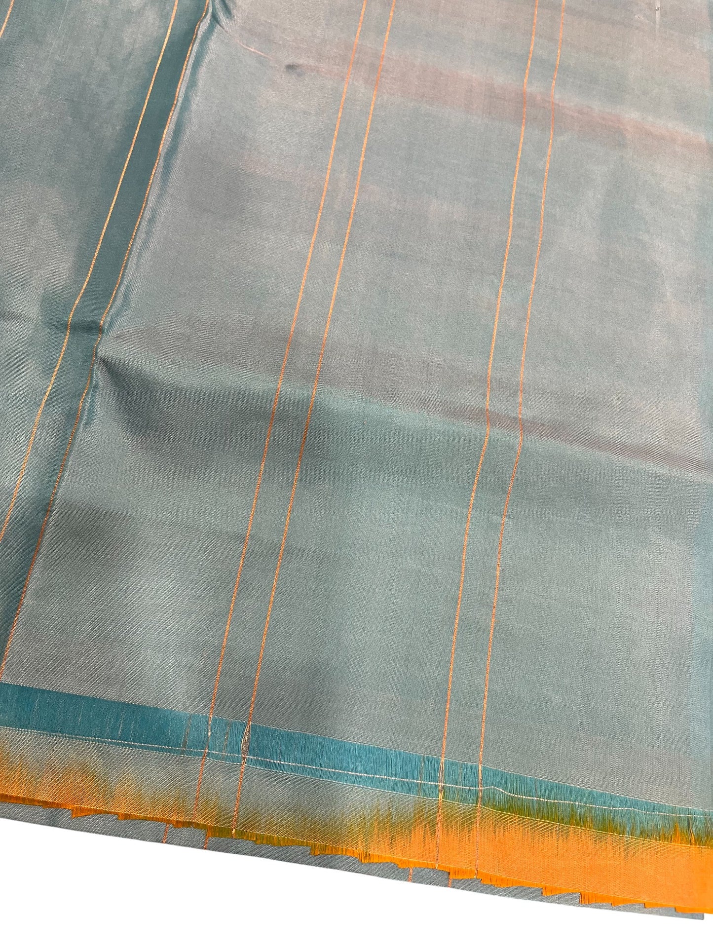 Southloom Pure Handloom Bridal Kanchipuram Silk Saree with Korvai Work (Blue)