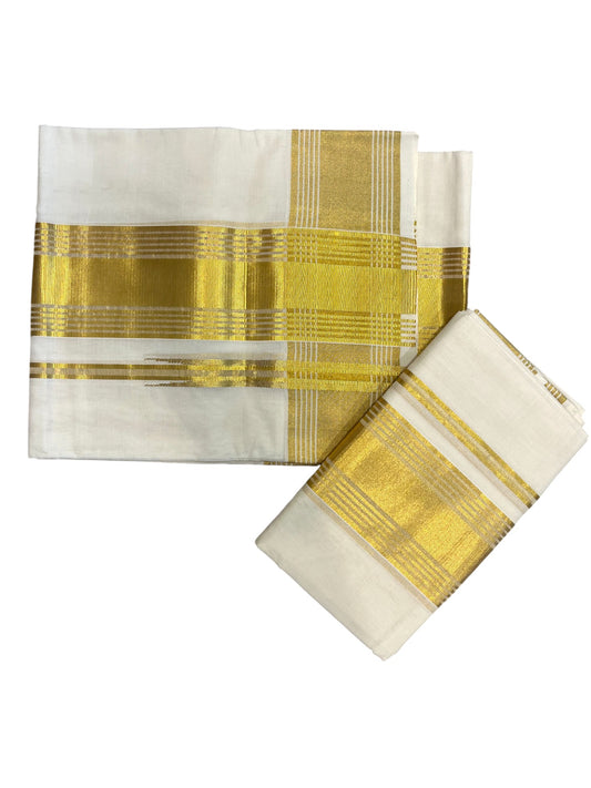 Southloom Super Premium Balaramapuram Handloom Cotton Unakkupaavu Wedding Pudava Set Mundu