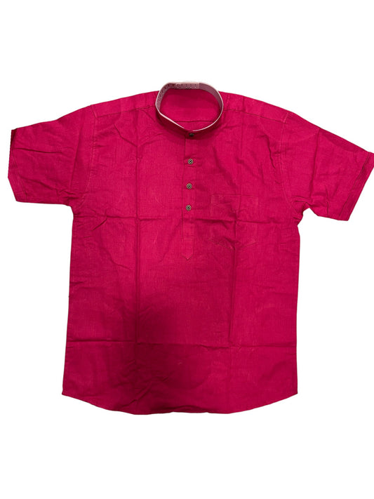 Southloom Magenta Short Cotton Kurta Shirt for Men