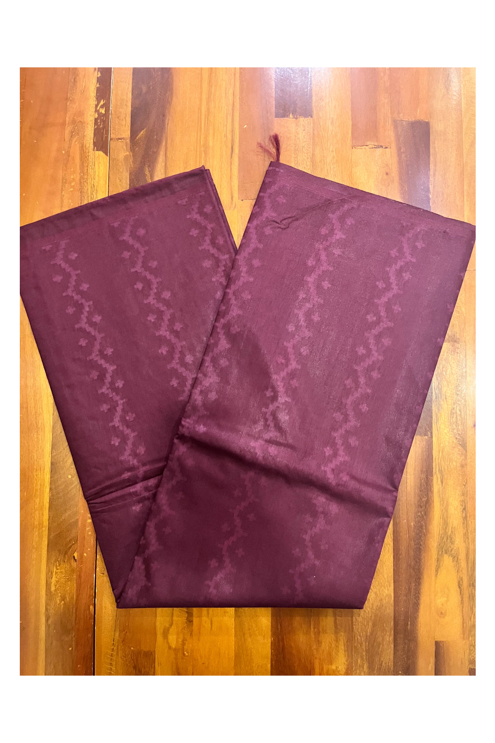 Southloom Semi Silk Maroon Designer Saree