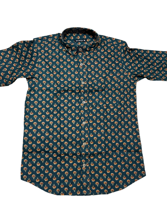 Southloom Jaipur Pure Cotton Block Printed Shirt for Men (Medium)