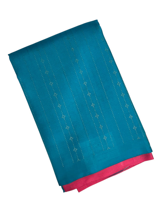 Southloom Pure Handloom Bridal Kanchipuram Silk Saree with Korvai Work (Blue&pink)