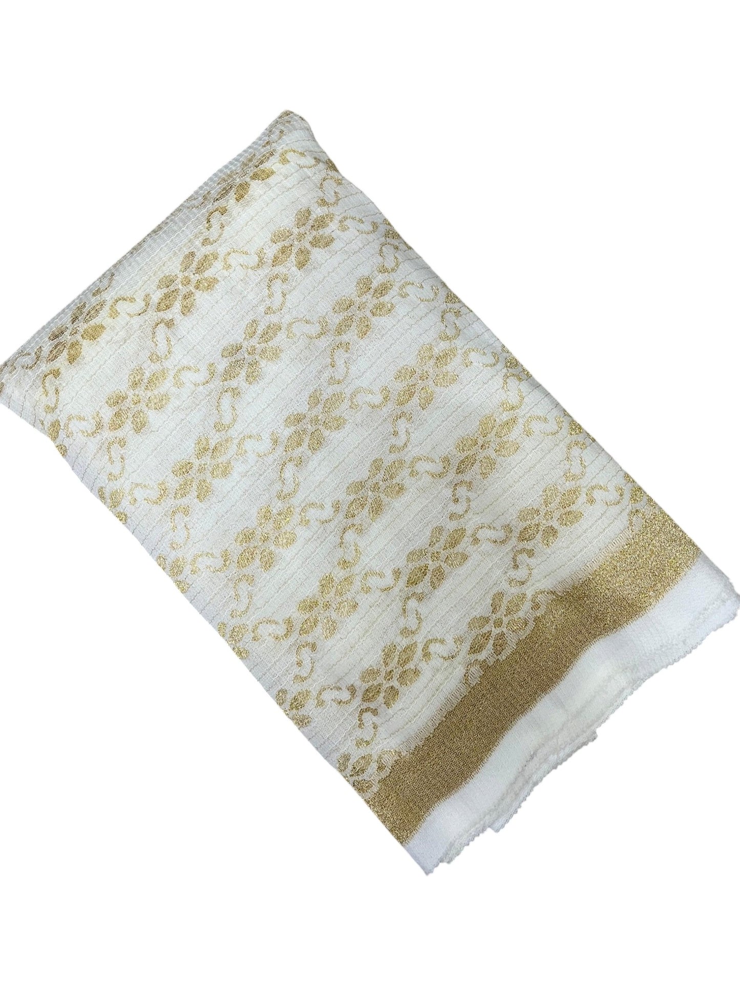 Southloom Chanderi Saree With Golden Zari Work On Body And Borders