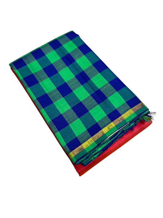 Southloom Premium Bridal Handloom Kanchipuram Silk Saree (Red)