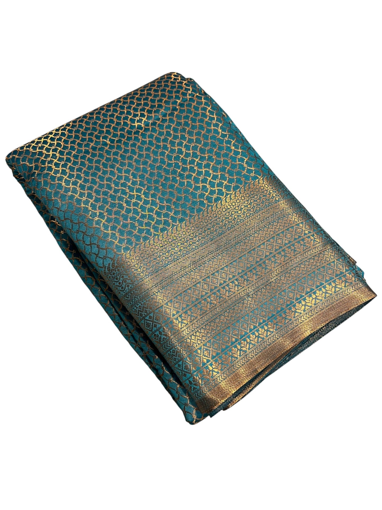 Southloom Premium Semi Silk Zari Work Brocade Saree in Bridal Blue with Matching Pallu