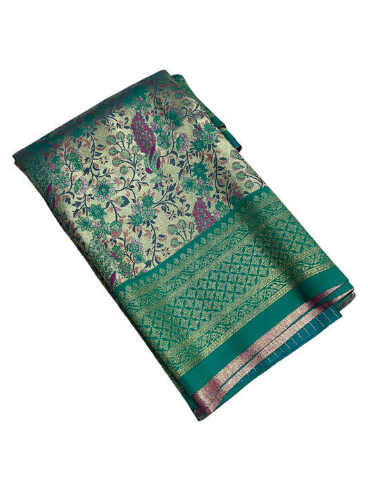 Southloom Semi Silk Saree with Woven Work on Body and Borders