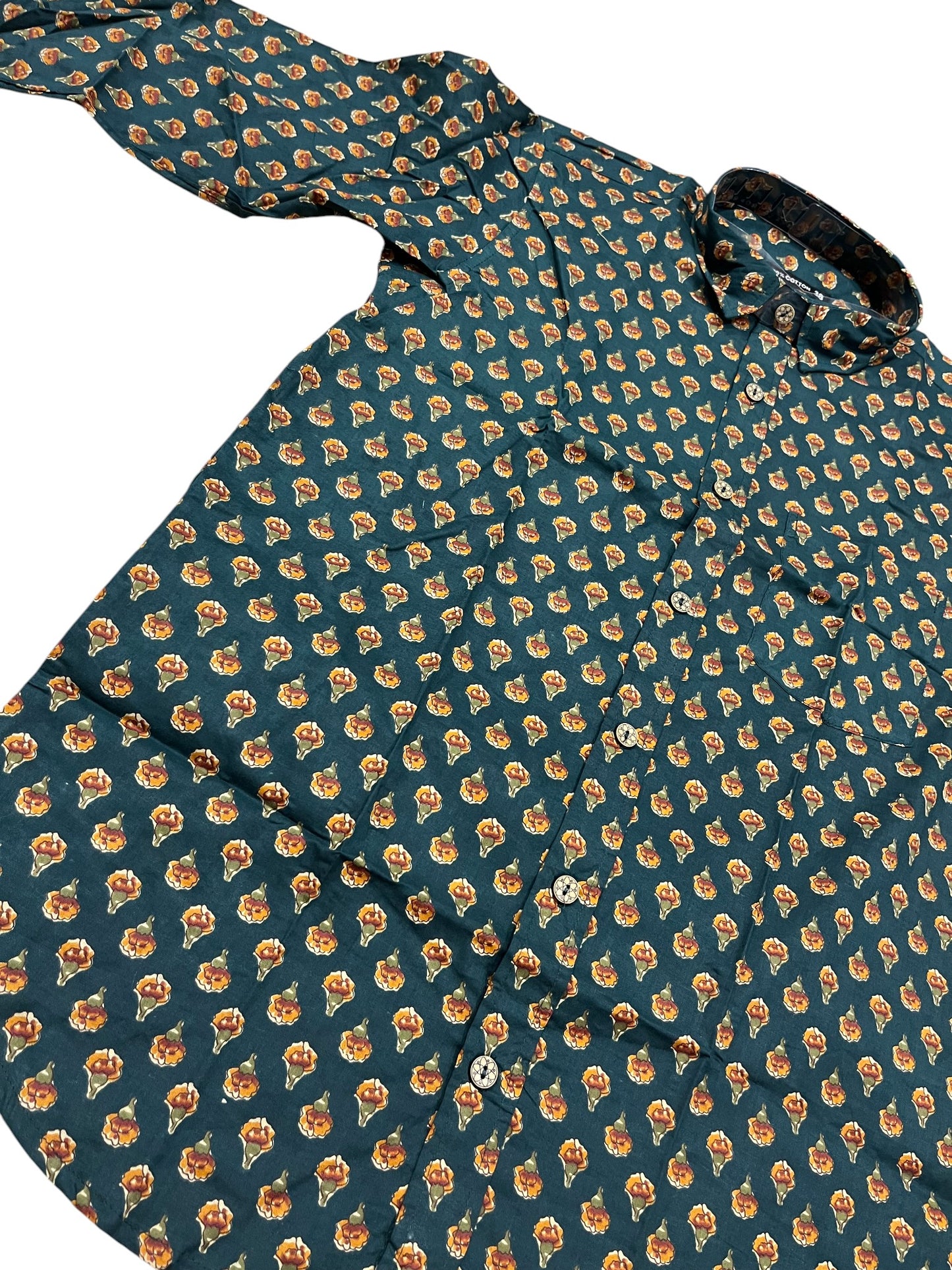 Southloom Jaipur Pure Cotton Block Printed Shirt for Men (Medium)