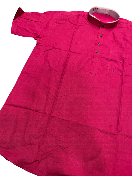 Southloom Magenta Short Cotton Kurta Shirt for Men