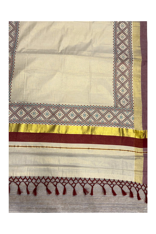 Southloom Kerala Tissue Kasavu Saree
