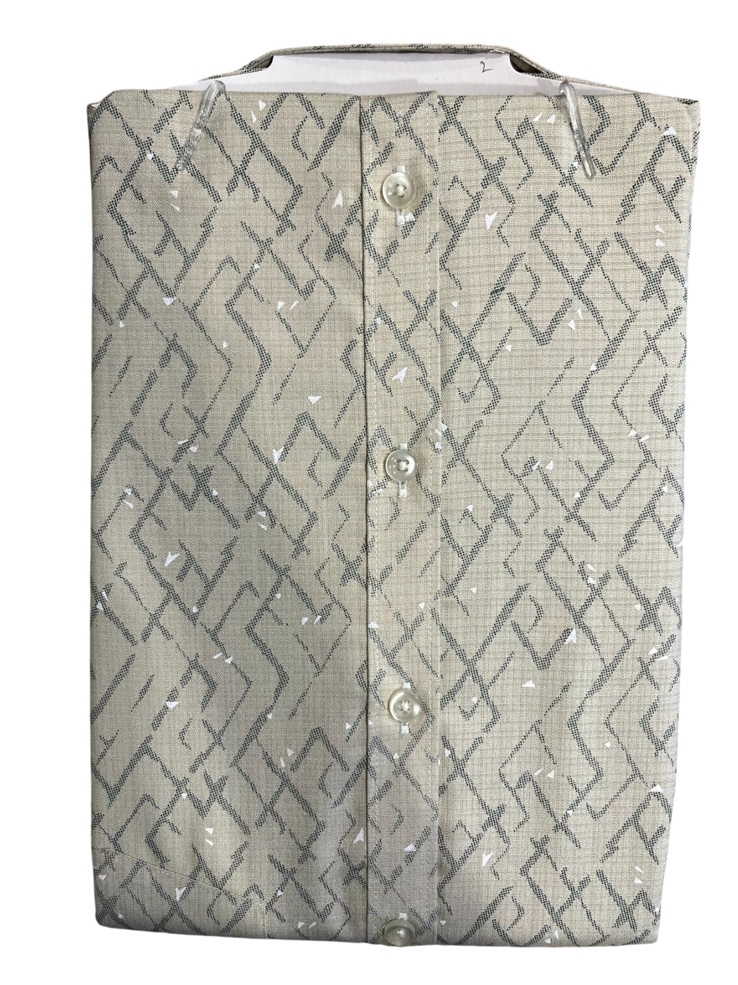 Southloom Pure Cotton Gray Printed Shirt (38 FS)