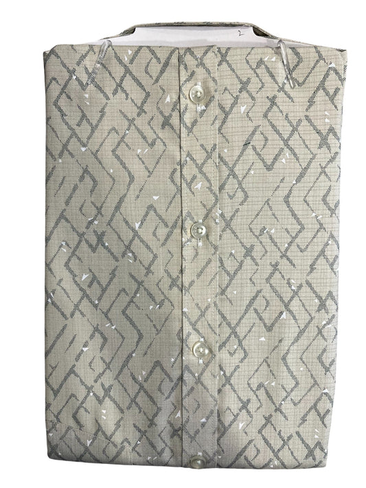 Southloom Pure Cotton Gray Printed Shirt (38 FS)