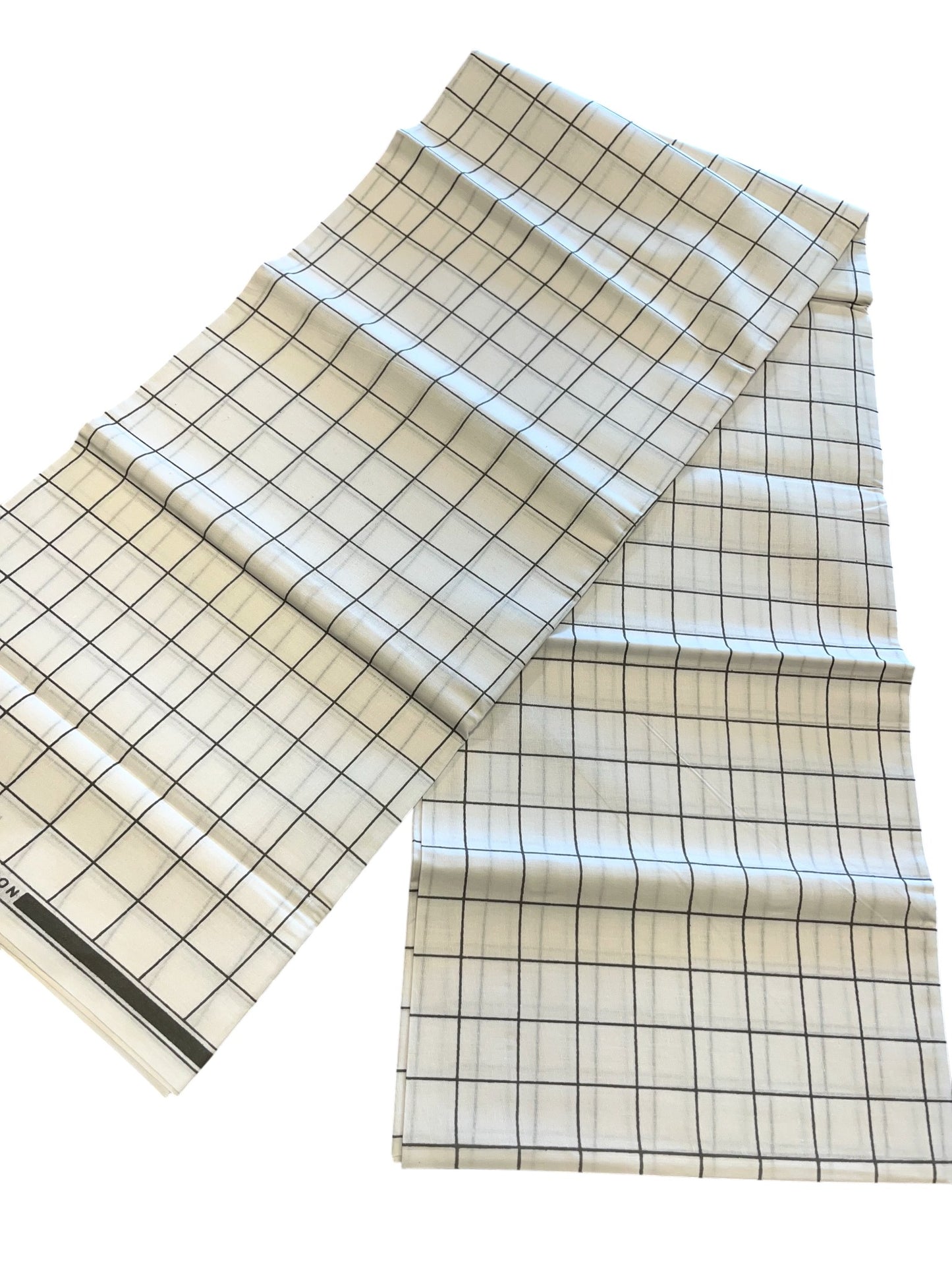 Southloom Off White Single Mundu With Check Design / Otta Mundu / Lungi (South Indian Kerala Dhoti)